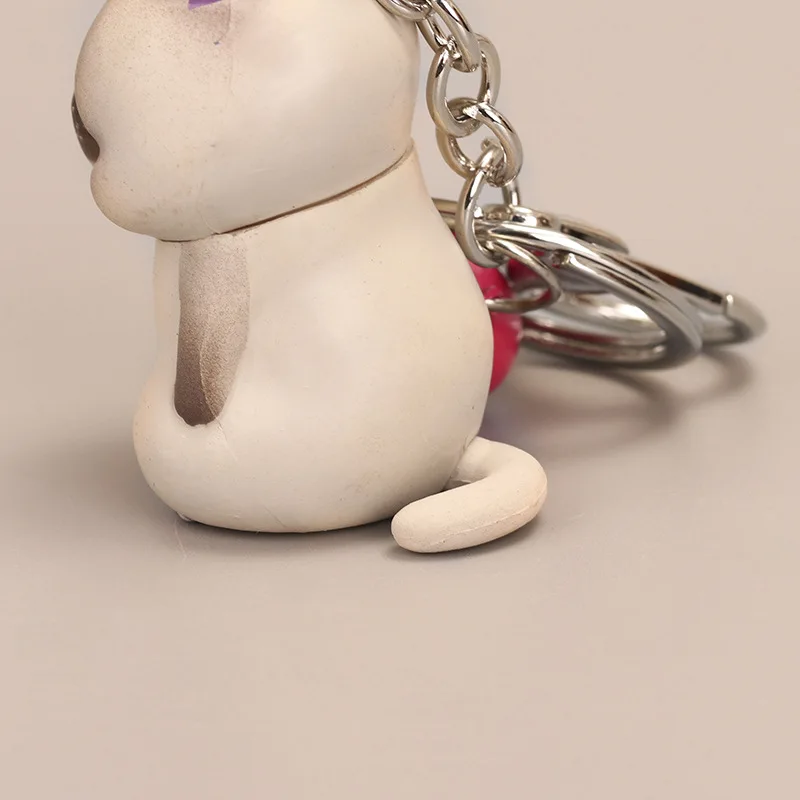 

Cute Shy Cat Keychains Chubby Kitten Keyring Trinket Bag Ornament Keys Organizer Fashion Animal Jewelry Women Accessories