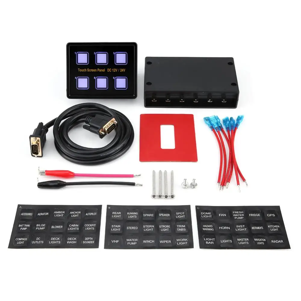 Панель переключателя 12 В/24 В 6 кнопок сенсорный экран панель управления