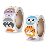 50 500pcs 1 inch fun cartoon animals sticker for kids encourage seal labels handmade gift decor cute reward sticker stationery