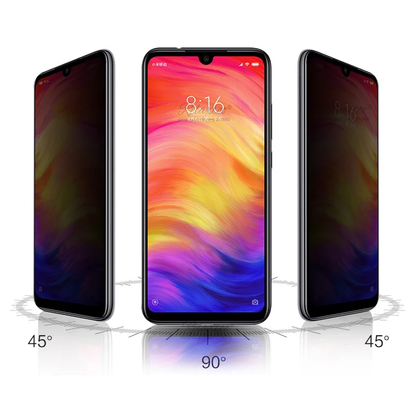 Антишпионское закаленное стекло для Xiaomi redmi note 7 7s 7A антишпионское Защитное xiomi Redmi