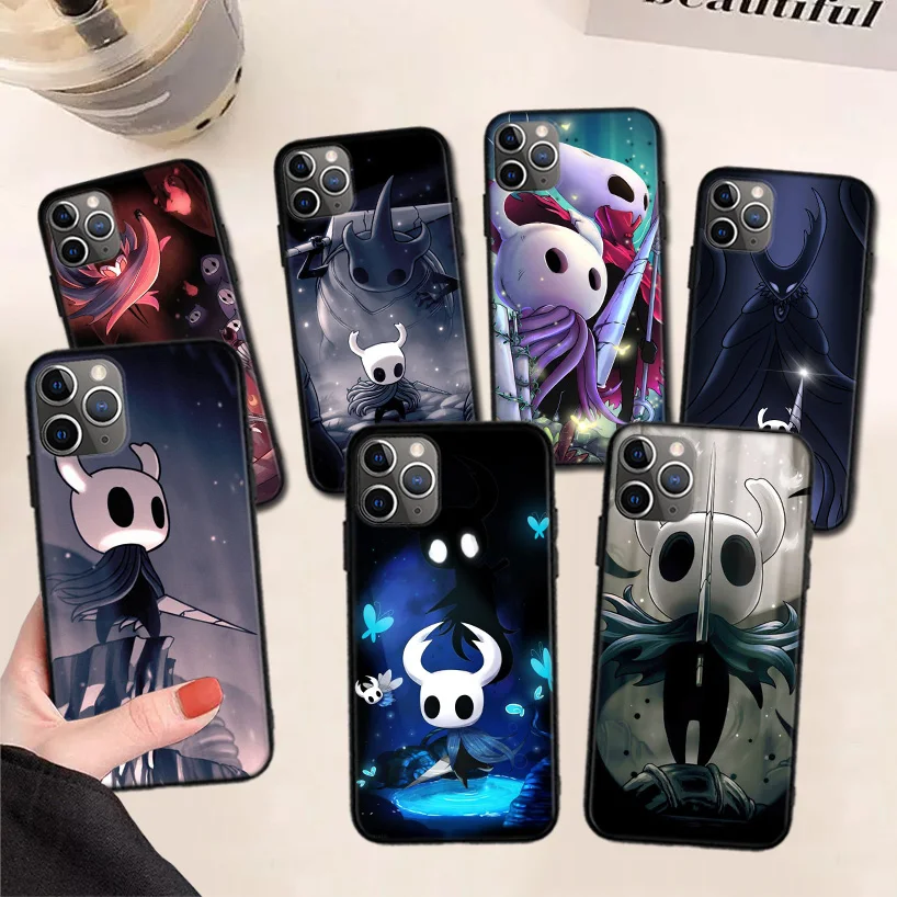 

Hollow Knight Cartoon Black Phone Case For Apple iPhone 11 13 Pro Max 12 Mini X XS XR 7 Plus 6 6S 8 + SE 5S Pattern Cover Coque