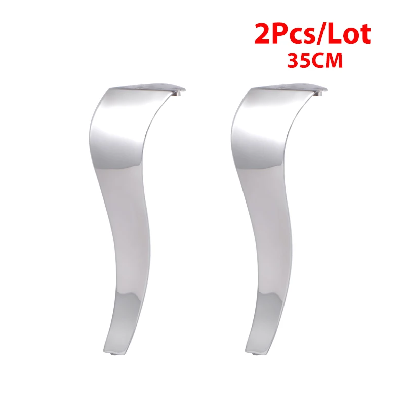 Silver 35CM 2 шт блестящая золотая мебель из нержавеющей стали, табурет для чая и кофе для бара, дивана, кресла, ноги 35 см 40 см 45 см, ноги, европейский стиль - Цвет: Silver 35CM