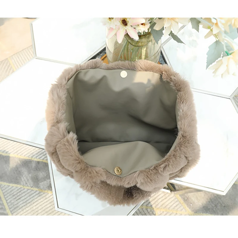 Осенне-зимняя сумка для отдыха пушистая Женская на плечо модные плюшевые