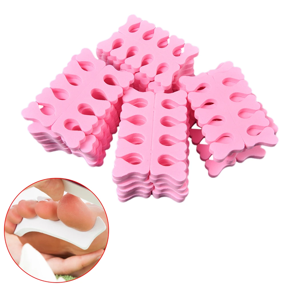 

50pcs/Pack Pink Nail Art Toes Separators Fingers Foots Sponge Soft Gel UV Tools Polish Manicure Pedicure Toe Corrector