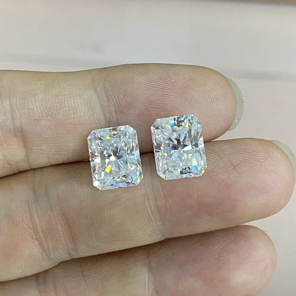 

GRA Radiant Cut GH Moissanite Diamond VVS1 9x11mm 5 Carats White Color Loose Gemstone