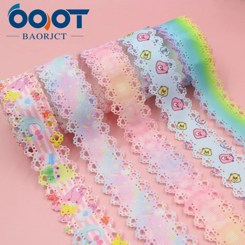OOOTBAORJCT I 19625 1445 10 ярдов 30 мм Пустые цветы Мультяшные ленты Аксессуары для бантиков