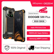 IP68/IP69K DOOGEE S88 Plus Rugged Mobile Phone Global Version 10000mAh Battery 48MP Camera 8GB 128GB ROM smartphone Android 10