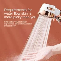 Modes Pressurized Shower Head Water Saving Pulse Spray Gun One-Button Water Stop Abs Chrome Adjustable Bathroom Accessories