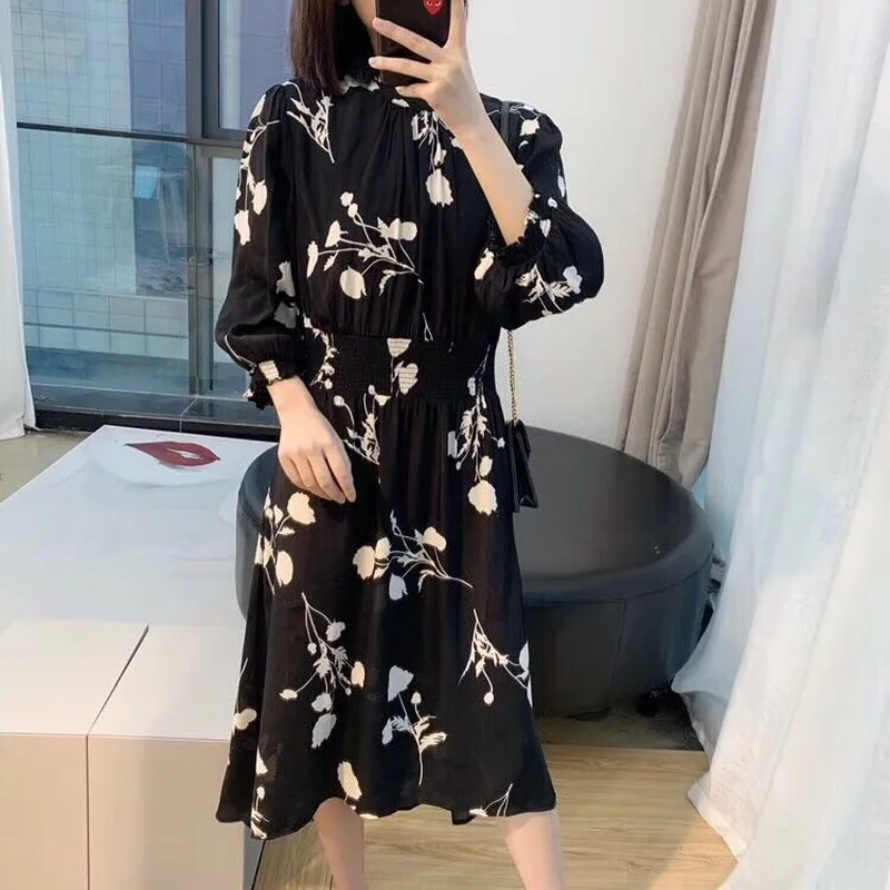 Женское платье новое в стиле ретро с принтом розы на талии весна лето|Женские