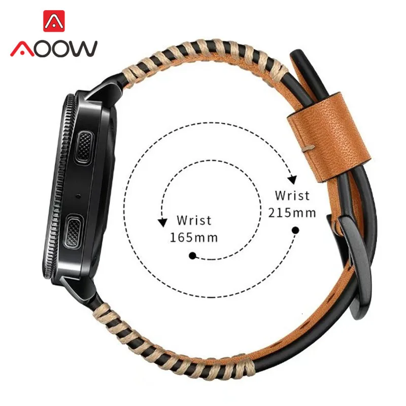 20 мм ремешок для часов из натуральной кожи для samsung gear Sport S2 S4 ручная работа шитье быстросъемный сменный Браслет ремешок для часов
