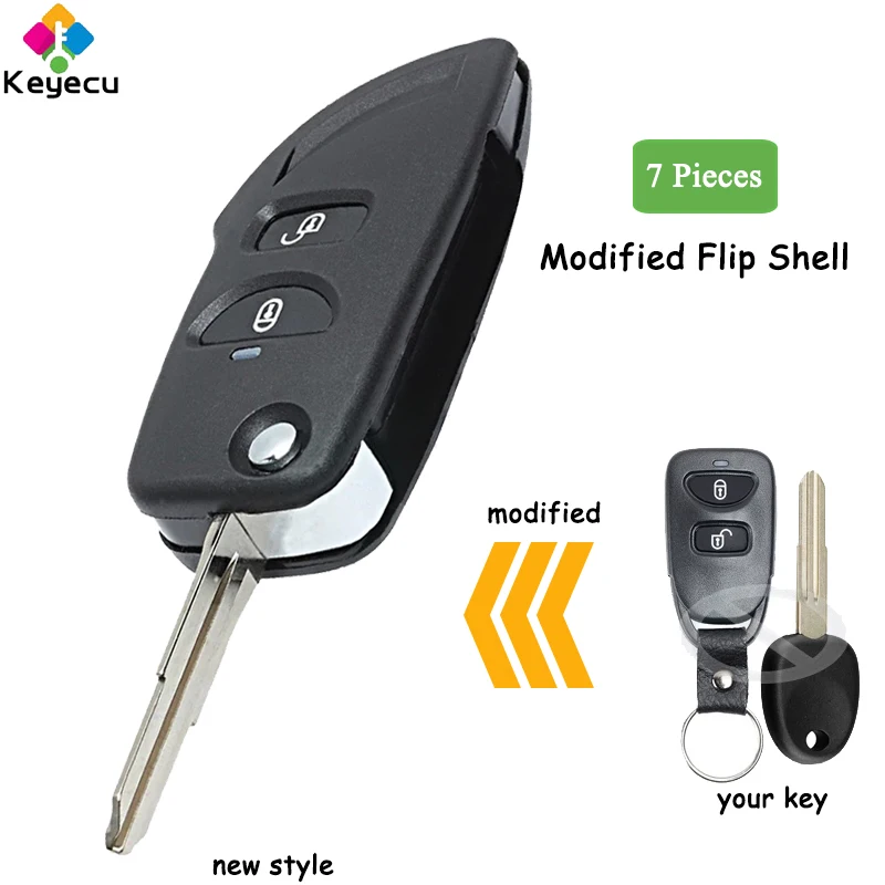 KEYECU 7 шт. модифицированный складной флип-пульт дистанционного управления