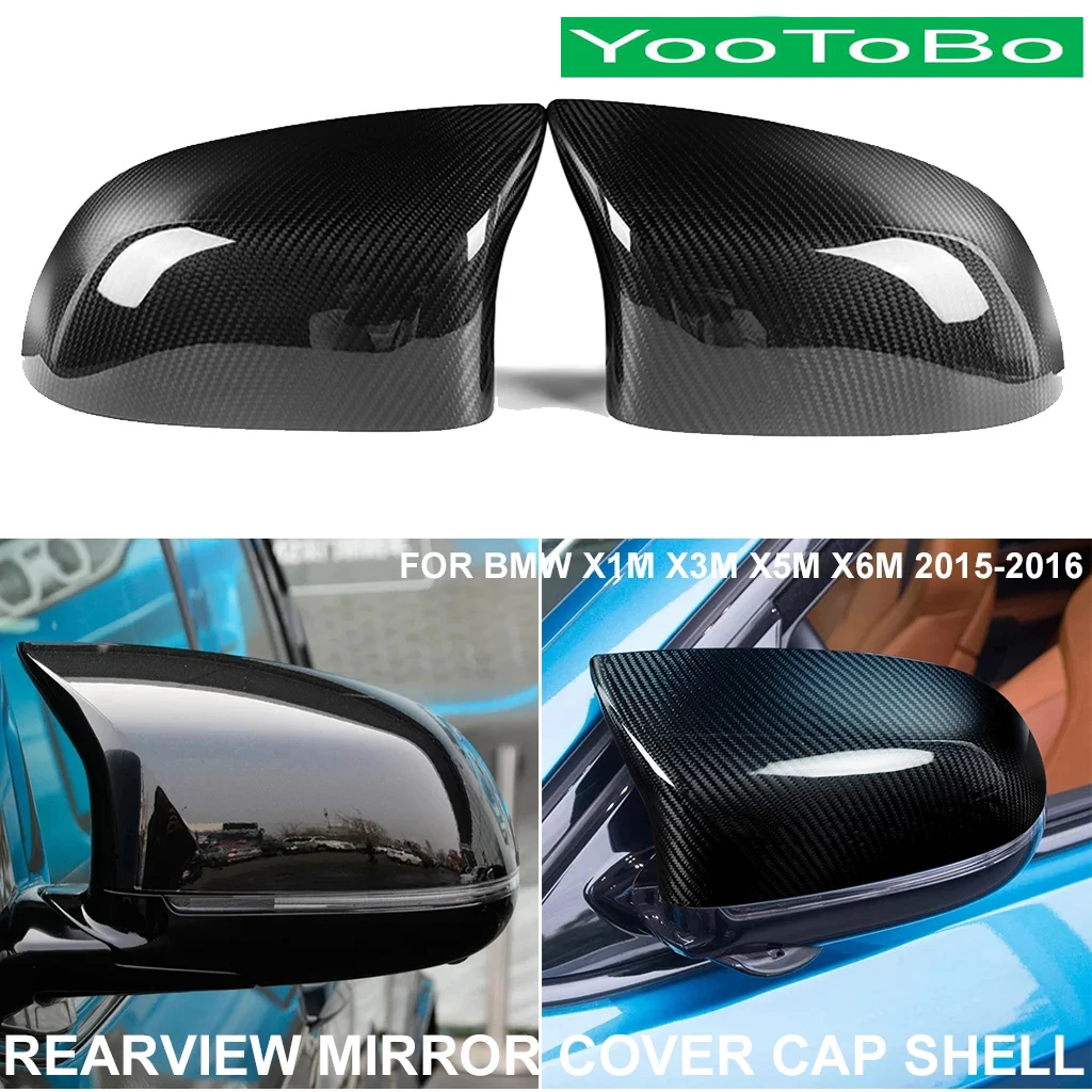 

LHD RHD Car Styling Real Dry Carbon Fiber Rearview Rear Side Mirror Cover Cap Shell Trim Sticker For BMW X1M X3M X5M X6M 2015-17