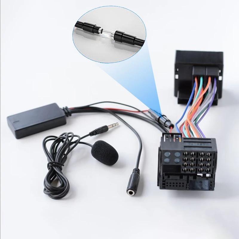 

Car Bluetooth Audio Adapter Wireless MIC Handsfree AUX Cable for Ford Fiesta Focus Mondeo C-Max