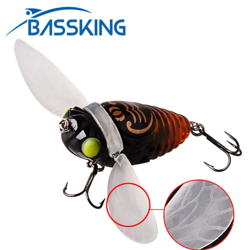 

BASSKING Biomimetic Cicada Bait 40mm6.1g Top Water Fishing Lures VMC Hook Artificial Baits Pesca Leurre Peche Fishing Wobblers