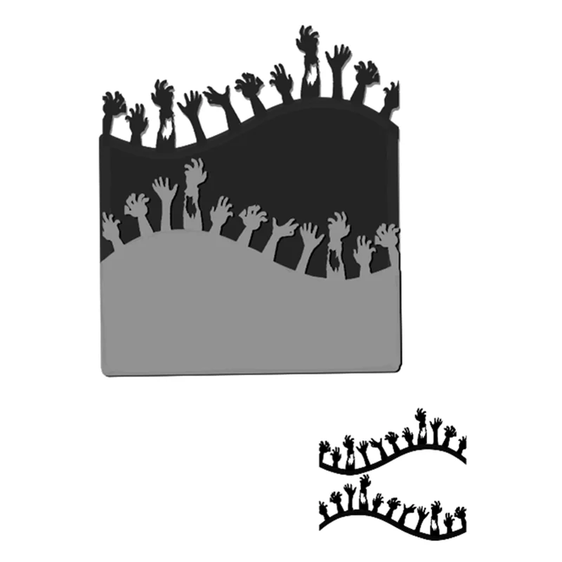 Kokorosa Хэллоуин штампы для изготовления открыток Череп края металлические