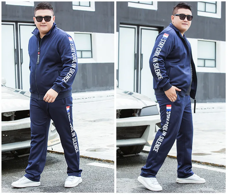 9XL размера плюс Спортивная одежда Мужская куртка брюки 2 шт спортивный костюм наборы новые спортивные костюмы мужская спортивная одежда для бега спортивный костюм для 150 кг
