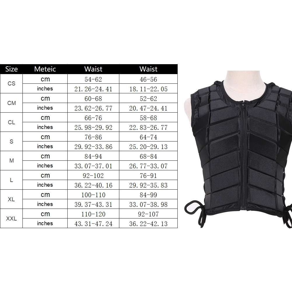 

Unisex Adult Eventer Accessory Sports EVA Padded Damping Vest Outdoor Safety Body Protective Horse Riding Armor Equestrian