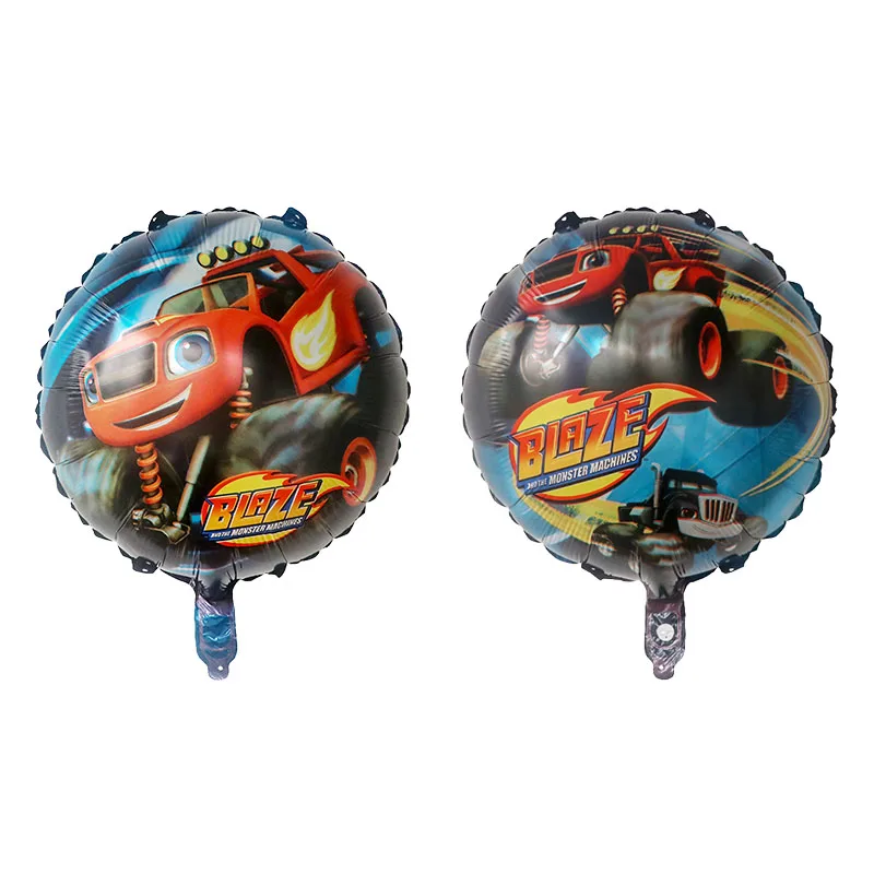 

50pcs 18inch Round Blaze Car Foil Balloons Baby Shower Birthday Party Decorations Inflatable Helium Air Globos Kids Toys Gift