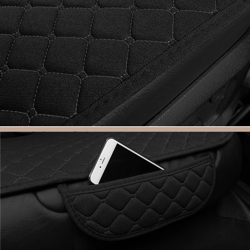 Preço Linho Almofada Do Assento Traseiro Traseira Do Carro Mat Pad Protetor De Tampa Do Assento Com Encosto Preto Respirável
