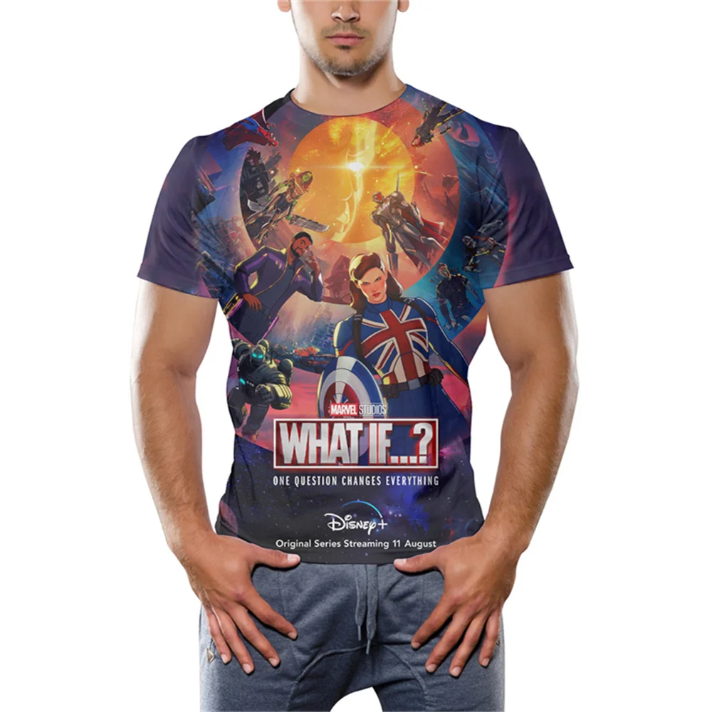 Новые футболки Marvel с аниме What If 3D летние мужские и женские Забавные капитана