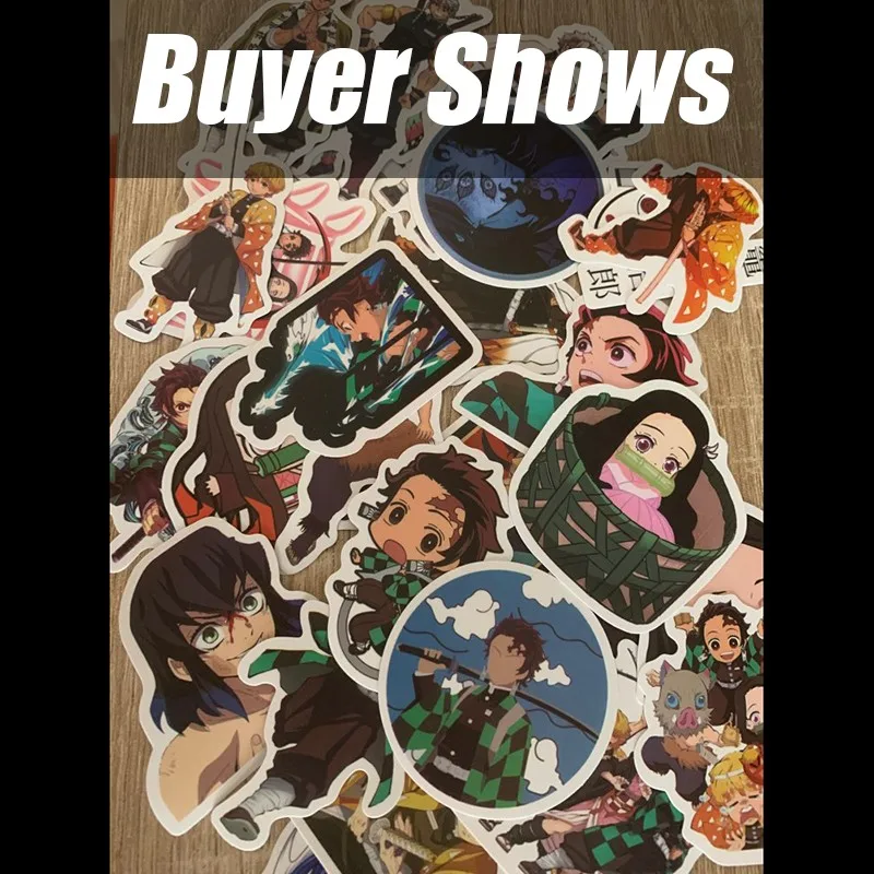103050pcs kimetsu no yaiba stickers for cans car stickers kids fridge japan anime sticker pack set childrens phone skateboard free global shipping