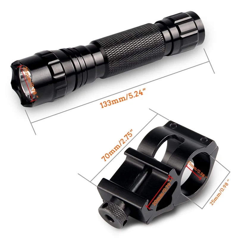 

Hunting Camping Tactical Flashlight Waterproof Pistol Light Picatinny Flashlight Hunting Airsoft Lamp Kits Switch Charger 8-0019