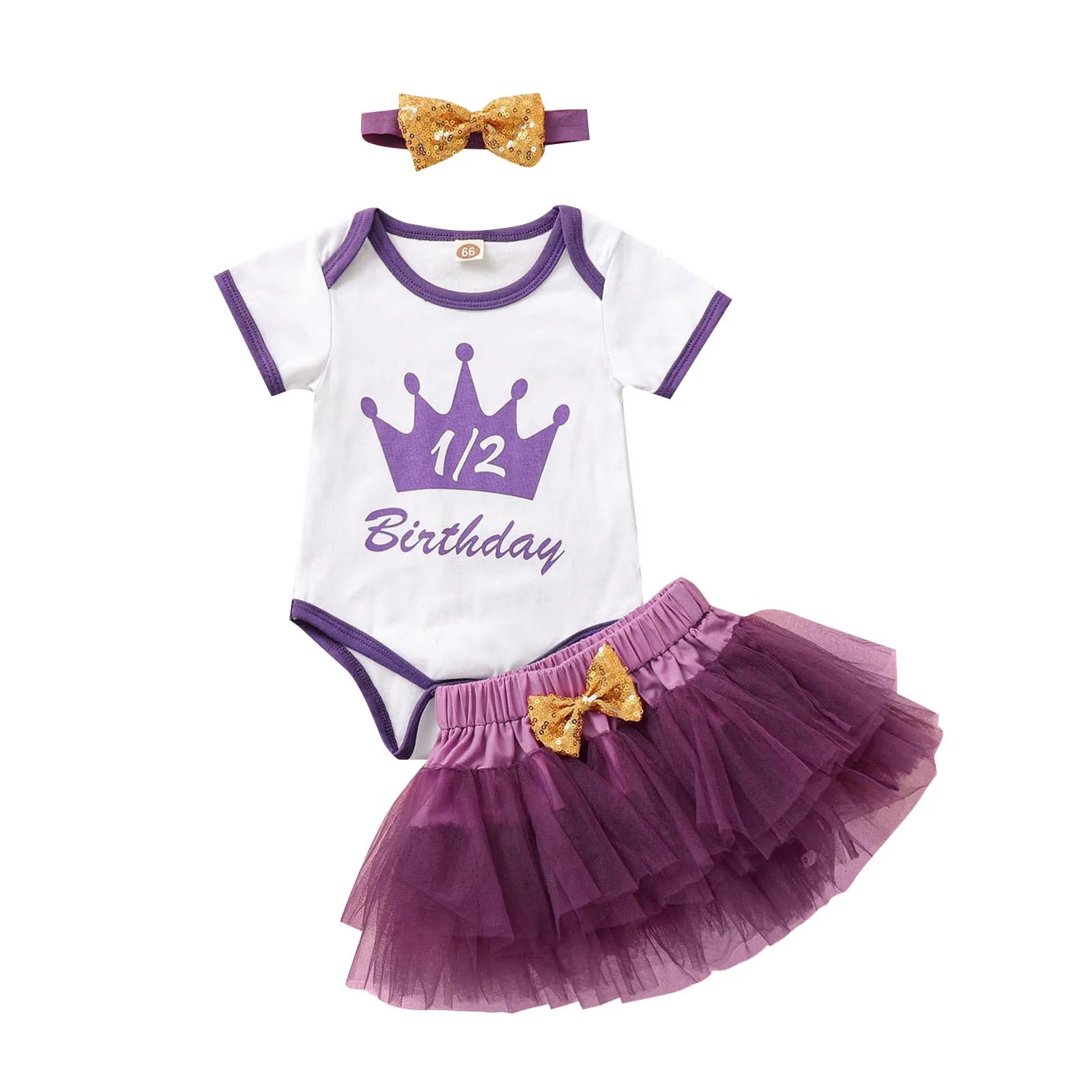 

Newborn Infant Baby Girls Letter Birthday Romper Tops+tutu Skirt+hairband Sets Outfits Vetement Enfant Fille Ropa De Niña