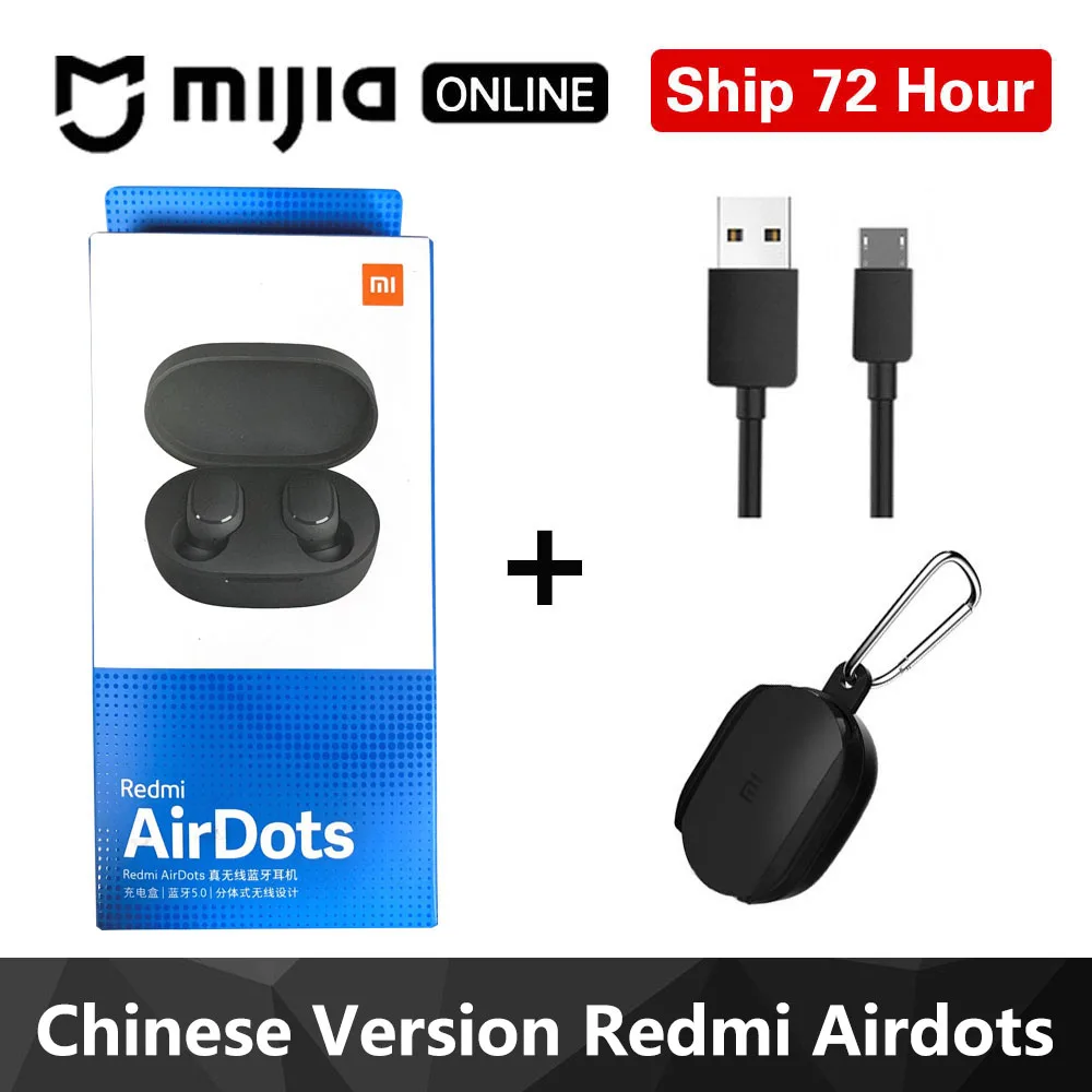 Xiaomi Redmi Airdots TWS Bluetooth 5,0 наушники стерео беспроводные активные шумоподавления с микрофоном свободные Наушники управление AI - Цвет: Redmi outdoor black