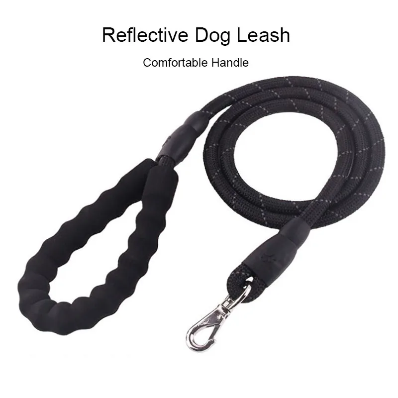 

1.5M Reflective Durable Dog Leash Black Blue Nylon Basic Leashes Medium Large Dogs Collar Leashes Lead Rope