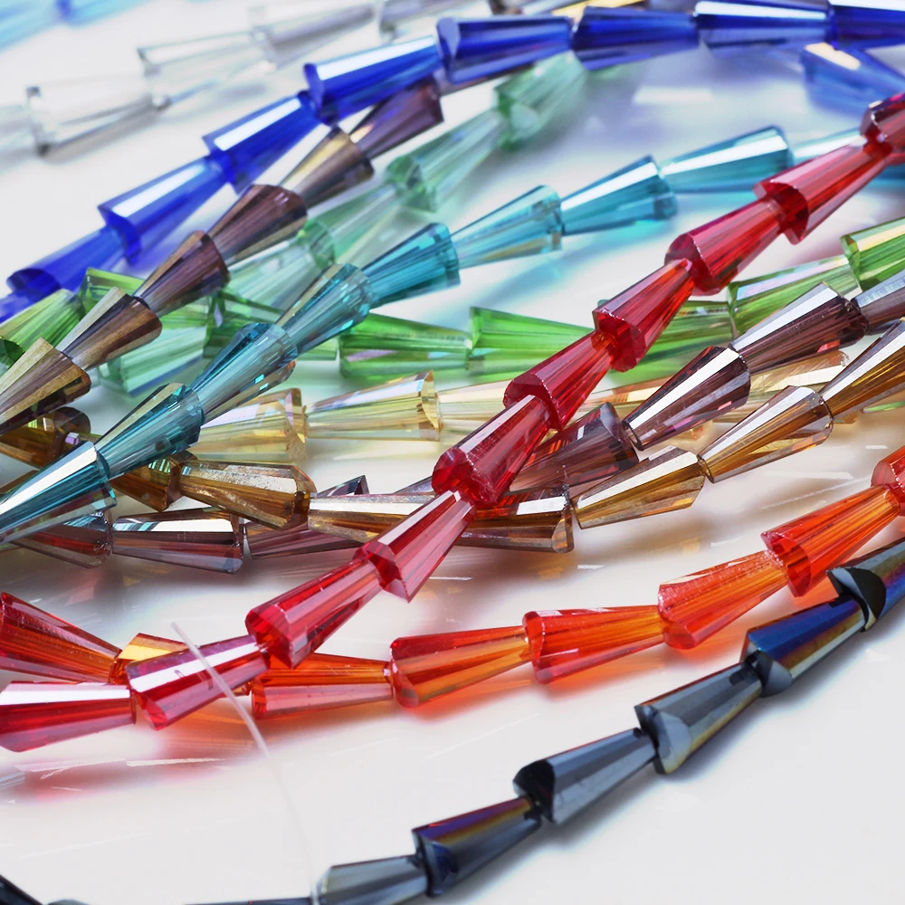 Граненые стеклянные бусины в виде пагоды для изготовления ювелирных изделий