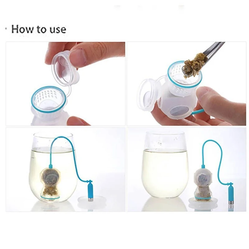 Tea Bag Food Grade Leaf Herbal Spice Filter 1 Pc Robot Shape Infuser Strainers Creative Loose Silicone Diffuser | Дом и сад