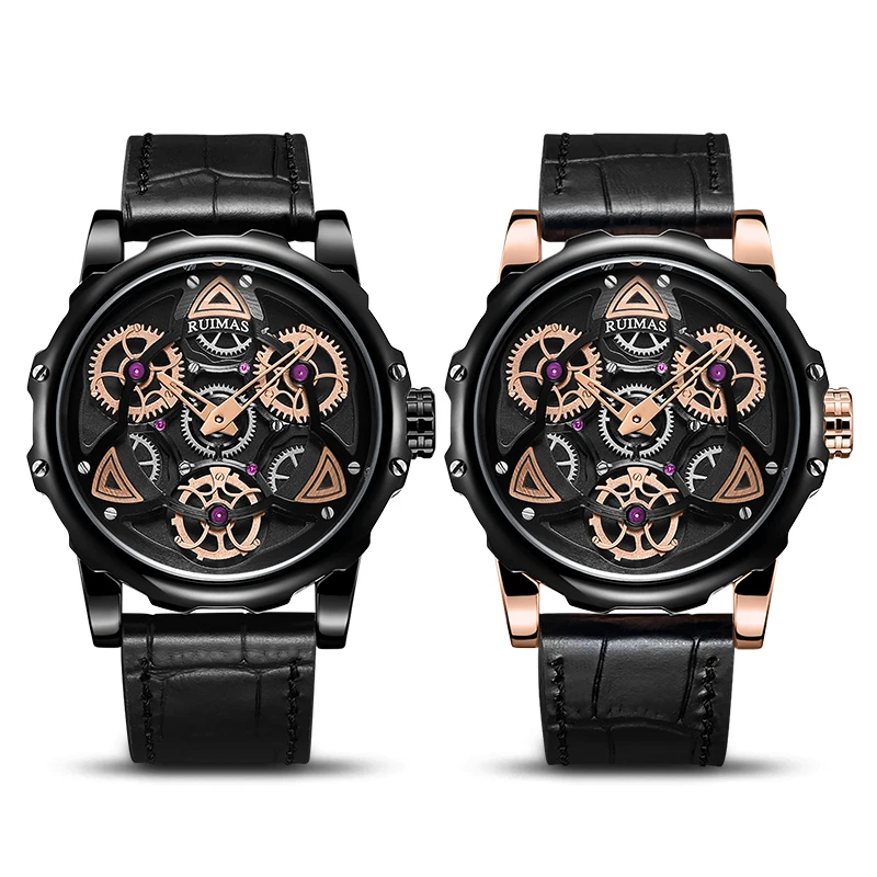 Ruimas Fashion Military Leather Quartz Watch Men Casual Business Waterproof Wrist Man Free Shipping |Кварцевые мужские часы| |