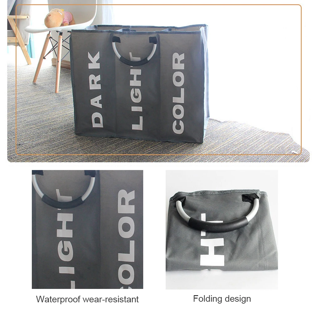 Складная корзина для белья большая грязного сортировки сумка грязной одежды из