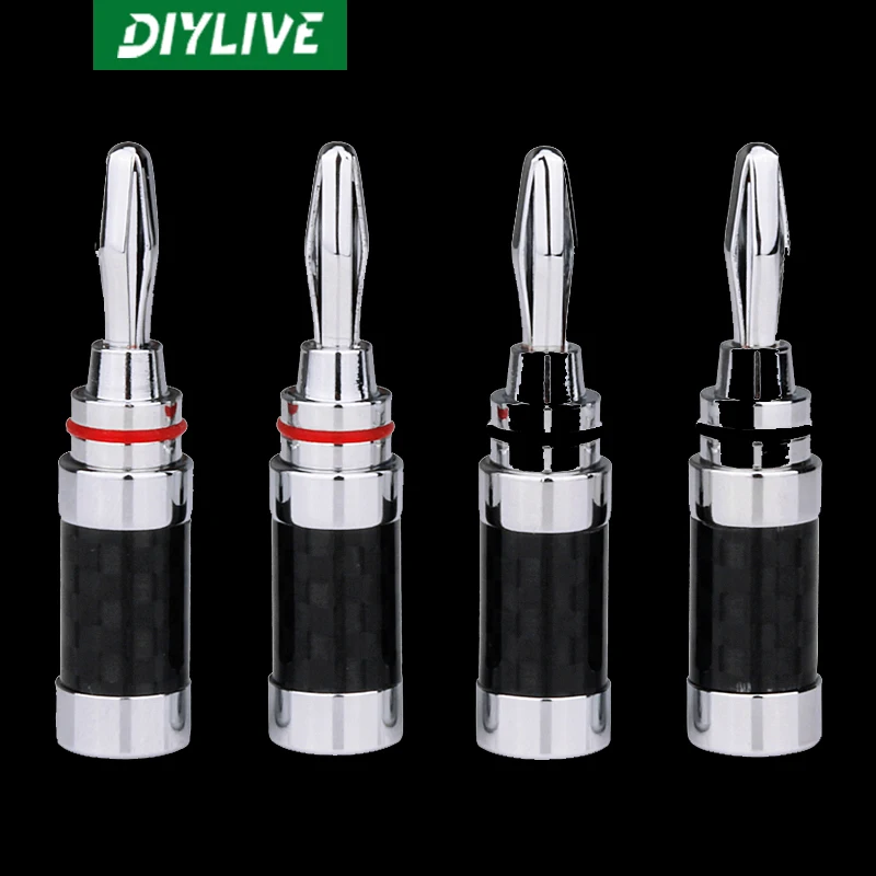

DIYLIVE Carbon fiber plug copper plated guy plug HIFI fever speaker plug banana head speaker cable connector