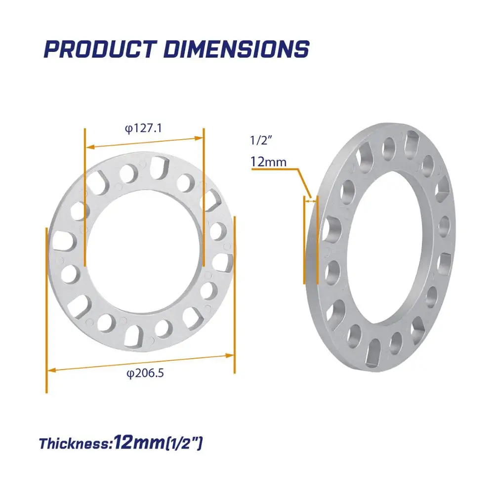 4 шт. 8 наконечников колесные проставки адаптеры 8X180 /8X170/8X6.5 &quot1/2 дюймов для SILVERADO
