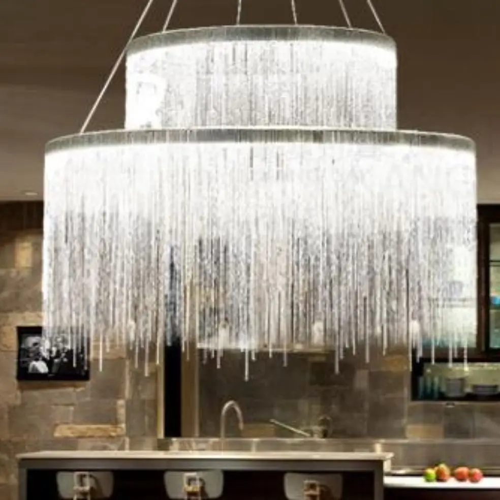 Modern Living Room LED Aluminum Chains Chandelier Nordic Dining Bedroom Restaurant Tassels Ring Pendant Light Fixtures | Лампы и