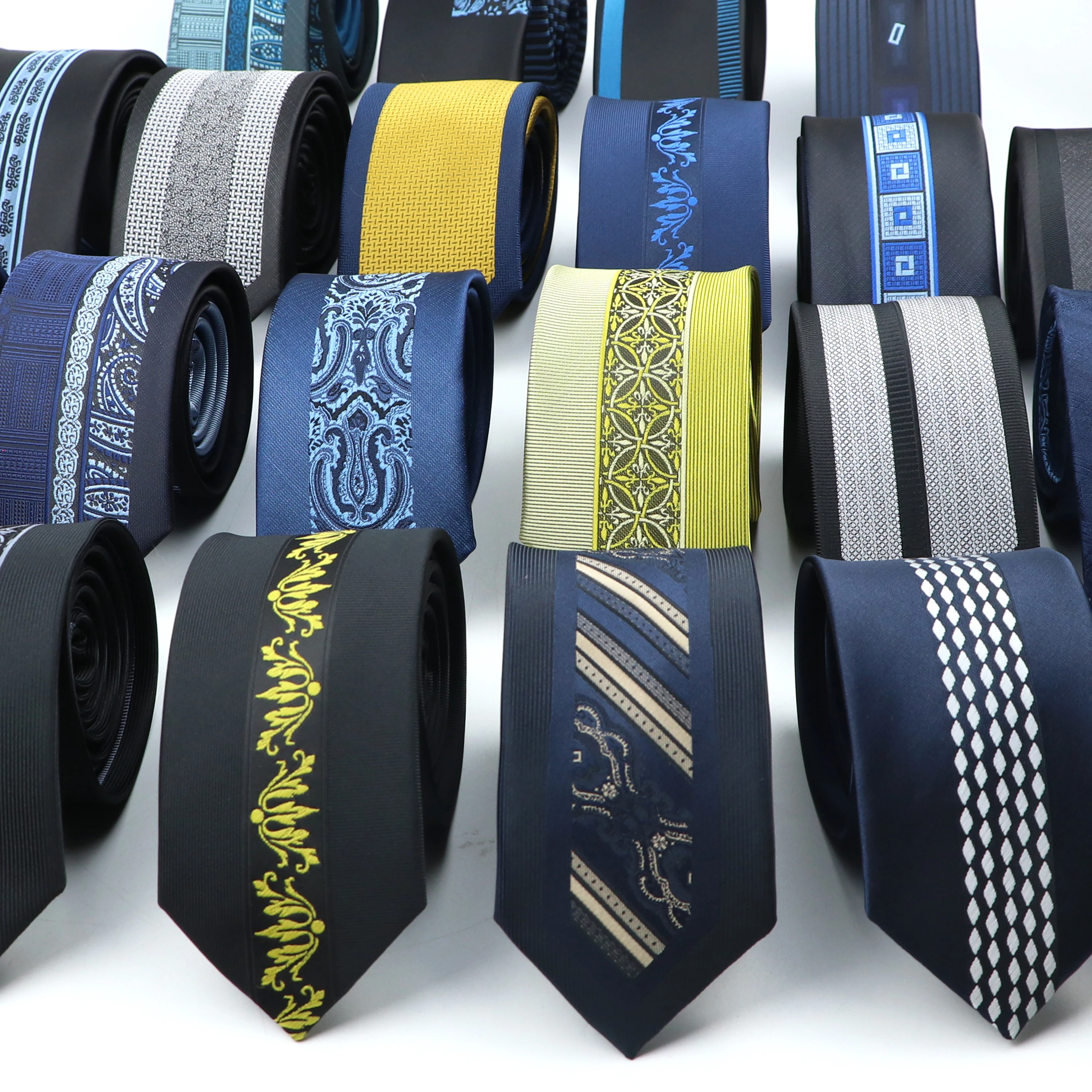 Black Blue Floral Paisley Striped Neck Tie For Men Jacquard Woven Skinny 6cm Male Narrow Wedding Business Shirt Accessories | Аксессуары