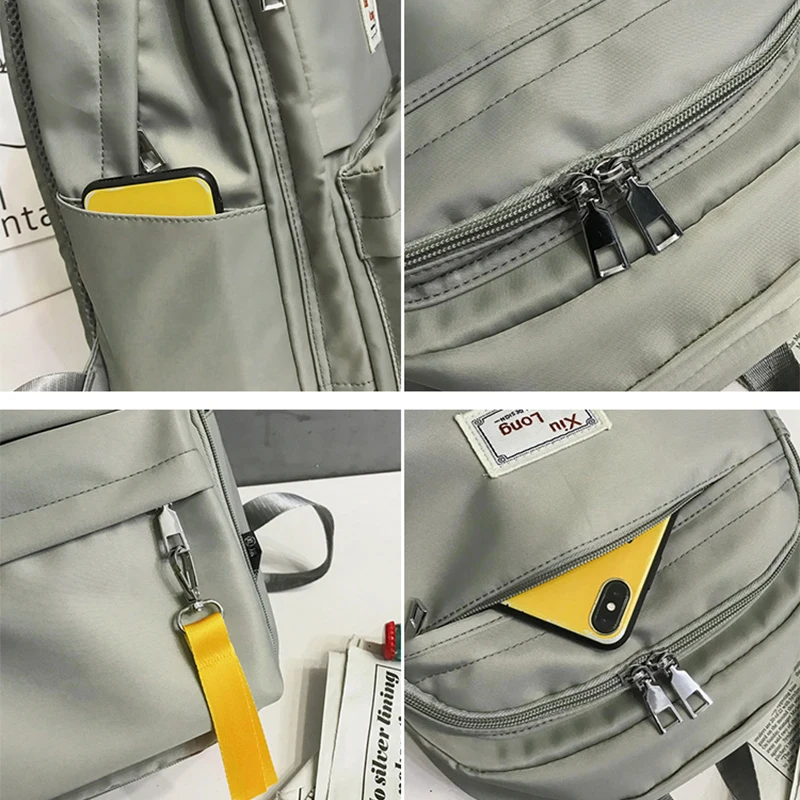 

Large Women Backpack School Bags for Girls Teenagers Nylon Black Back Pack College Student Bagpack High School Campus Backbag