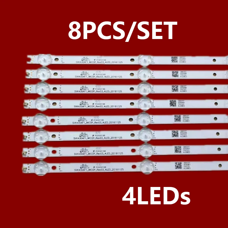 

415mm LED Backlight strip 4 lamp for Toshiba 43"TV 43lf621u19 SVK430AF1_WICOP_Rev03_4LED_20161125