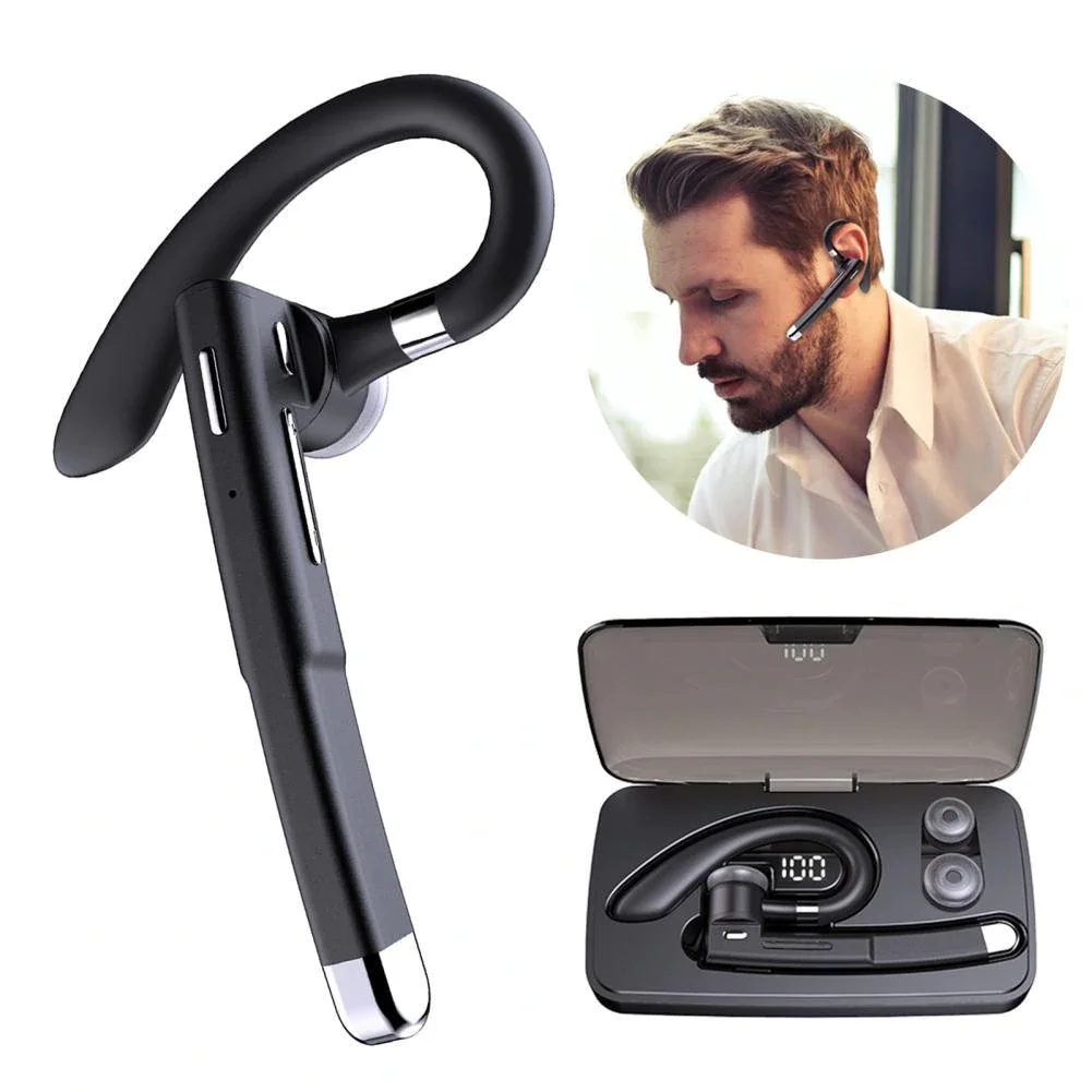 

2022 Waterproof Wireless Bluetooth HiFi Headset with Battery Display for Xiaomi Huawei All Smart Phone Business Hook Earbuds
