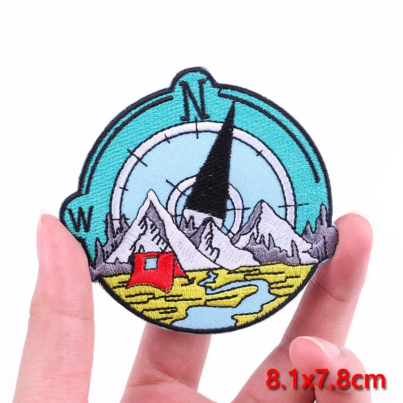 Вышитая нашивка горный значок нашивки с утюгом для одежды уличная аппликация