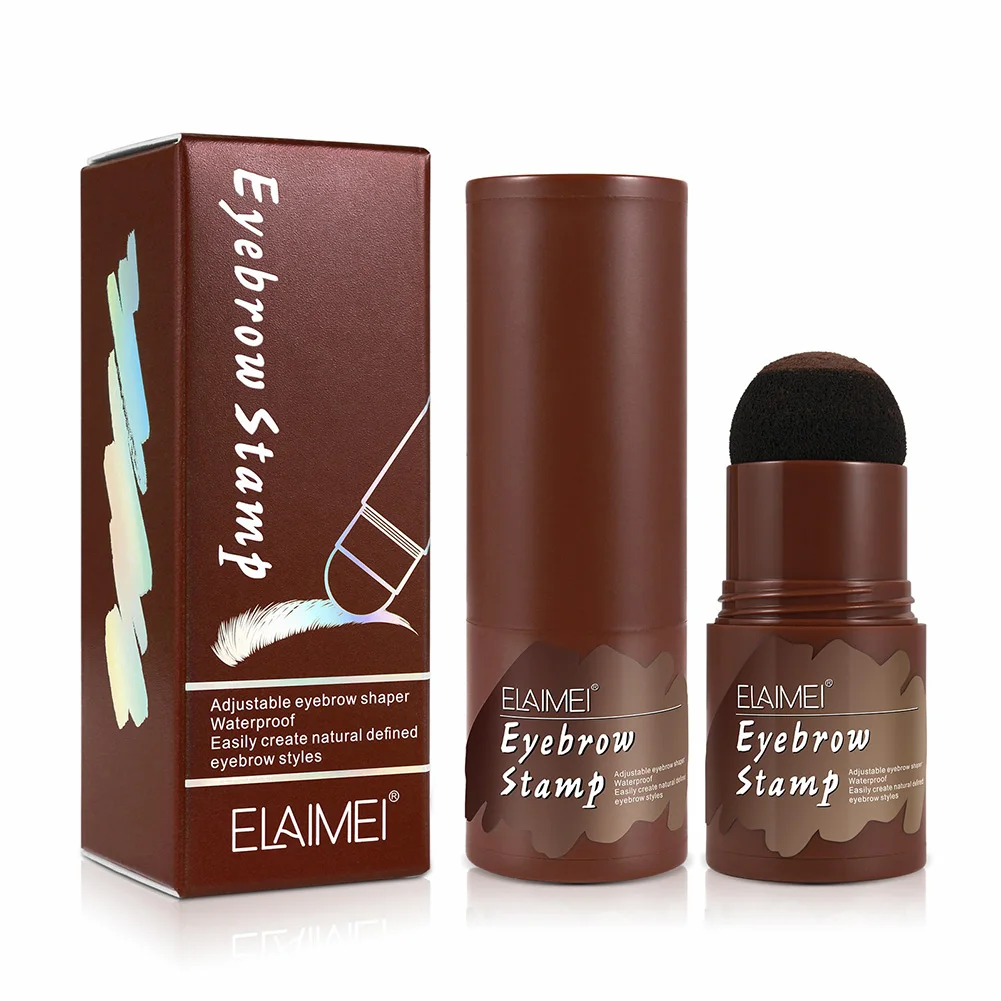 Комплект для формирования бровей Eyebrow Stamp Shaping Kit водостойкий, не оставляет разводов, долговременный, с кистью для определения контура бровей, шаблонами для бровей, порошком для теней и карандашом для волосков.