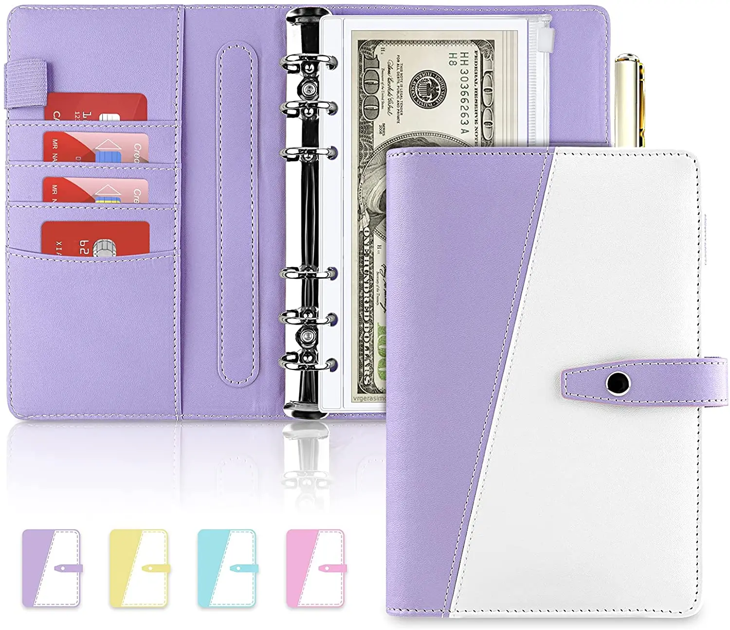 

NEW A6 Budget Binder for Budgeting, Refillable 6 Ring Binder for A6 Filler Paper,Loose Leaf Mini Binder Cover with Snap Buckle