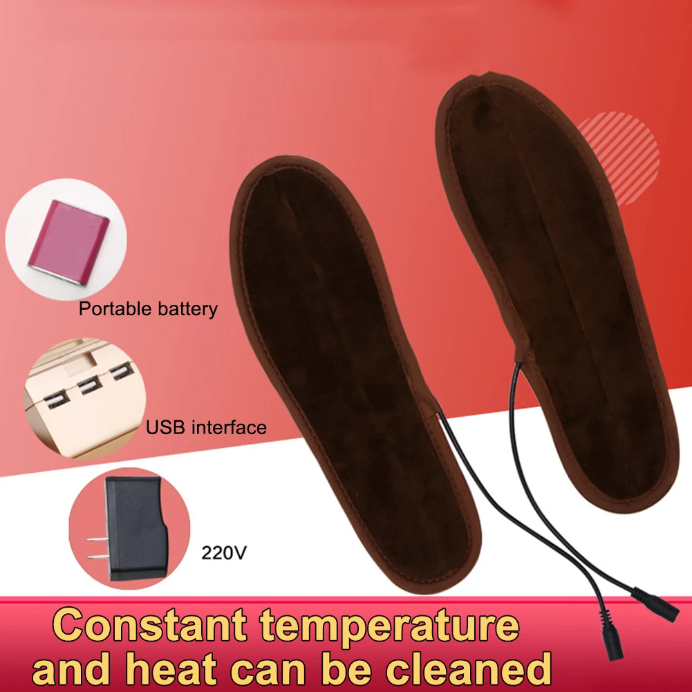 1 пара, унисекс, мягкая, морозостойкая, usb зарядка, электрическое отопление, стелька, грелка для ног, перезаряжаемая, нагреватель, колодки, подошва ortopedia Pad