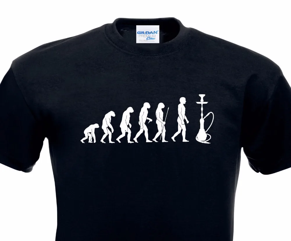 Футболка мужская хлопковая с принтом креативный дизайн эволюция водная трубка - Цена: 524.08