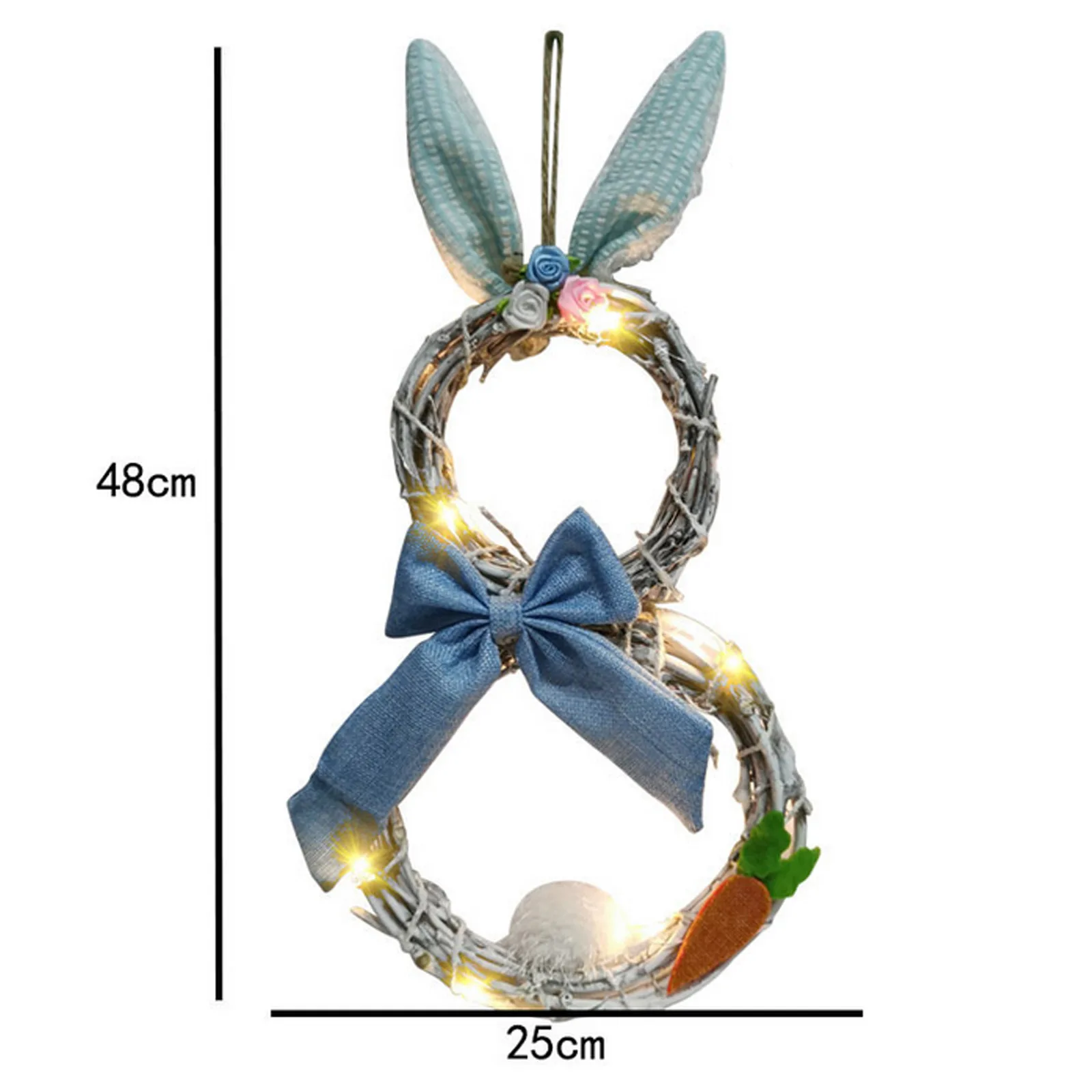 Пасхальный венок в виде зайчика или кролика декоративное светодиодный шение для