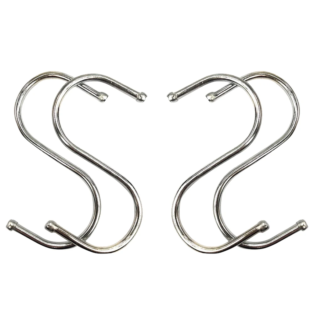 10 Pcs Closet Pan Sausage Kitchen Hook Coat Rack S Shaped Hanging Stainless Steel Bathroom Clothes Multifunction Storage Hangers | Дом и сад