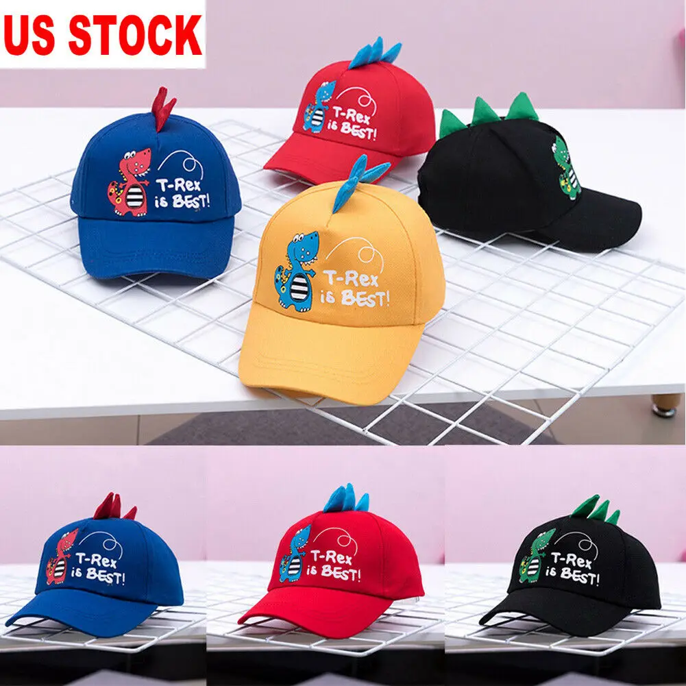 Летняя стандартная бейсболка с мультяшным динозавром для маленьких мальчиков и