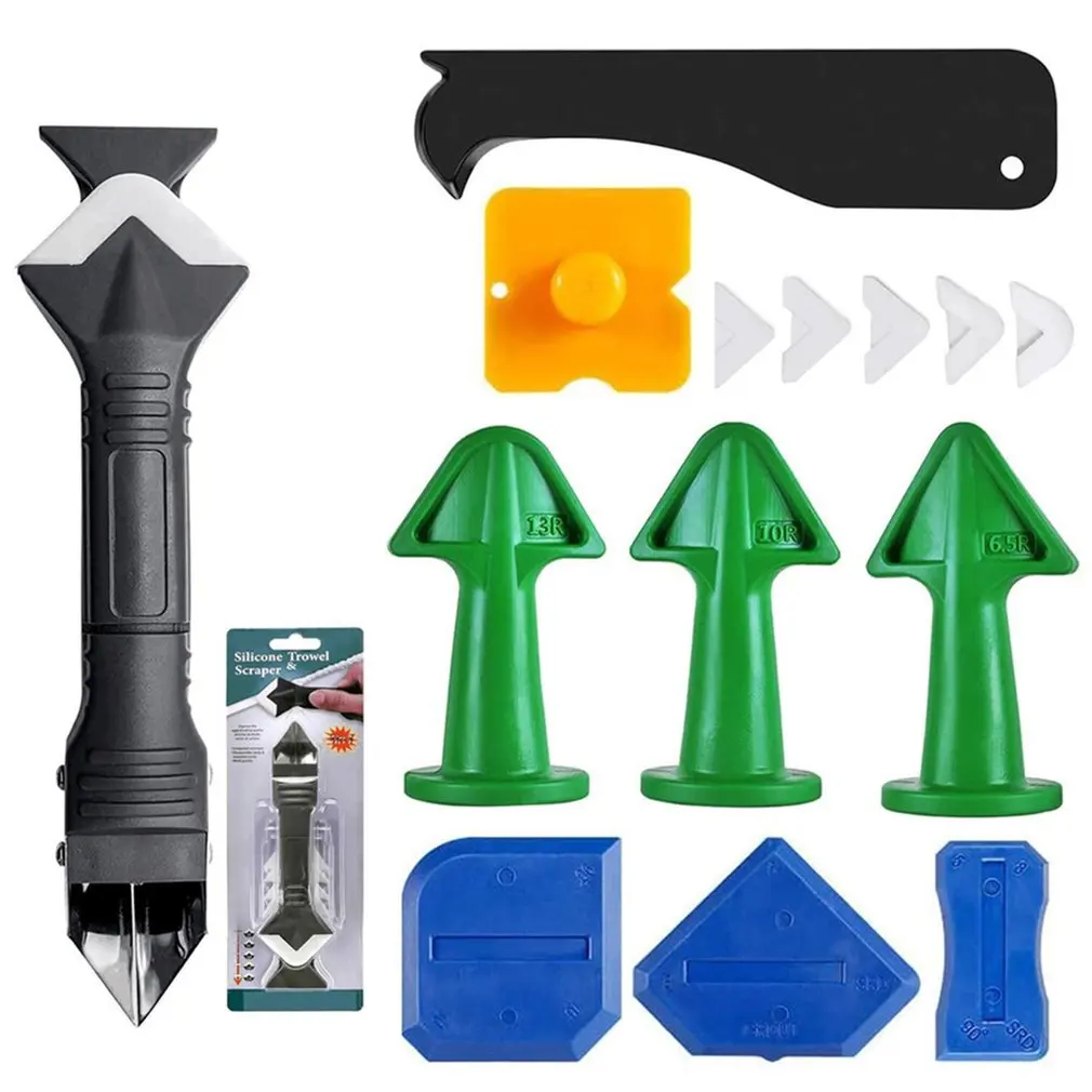 

13pcs/set Glass Glue Angle Scraper Caulking Tool Multifunctional Rubber Shovel Silicone Remover Angle Shovel