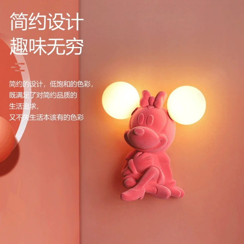 Мультяшный Микки Минни детская комната настенный светильник G4 лампа из